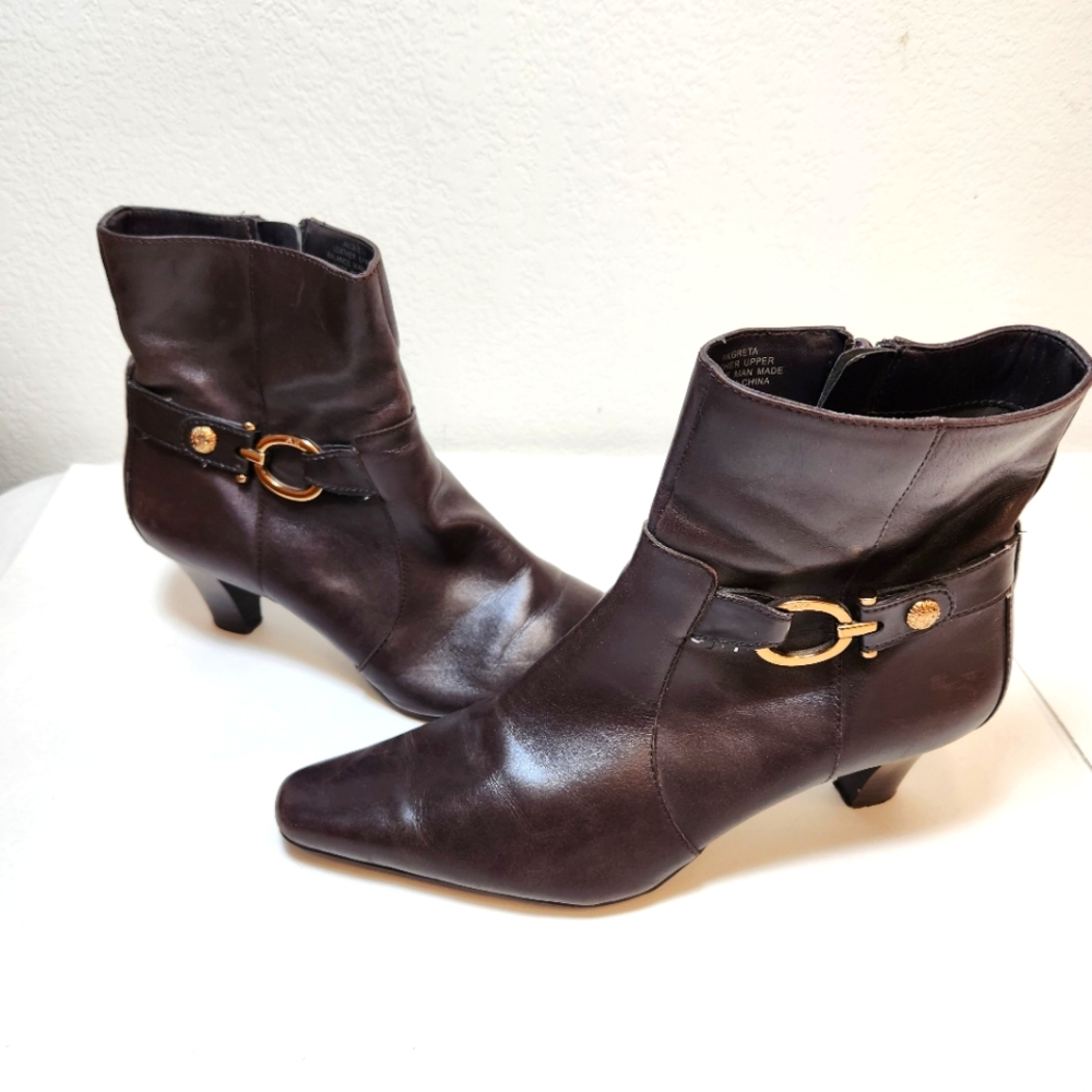 Anne Klein Leather Greta Boots size 8.5